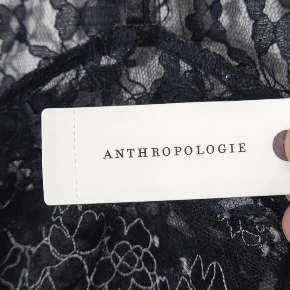 NWT Anthropologie Lace Women's Tank Top Black Sheer Size M Dark Romance - Picture 7 of 8